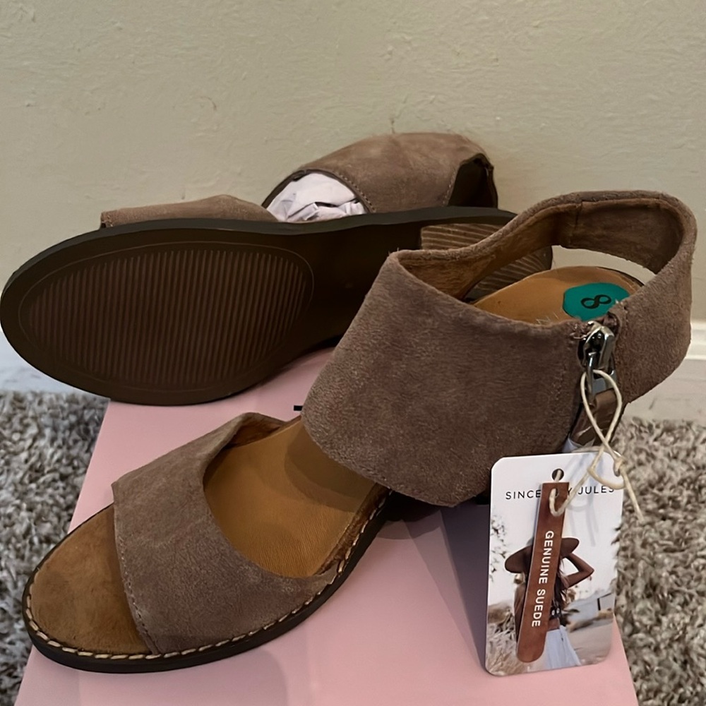 Suede sandals/heels. Booties. New with tags**